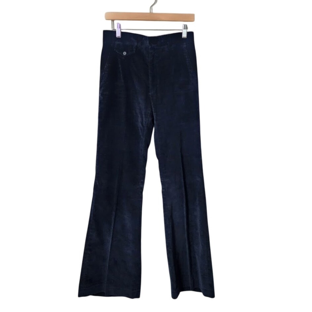 BODYWORKS Vintage 70s Corduroy Flare Pants Navy Blue Boho Retro